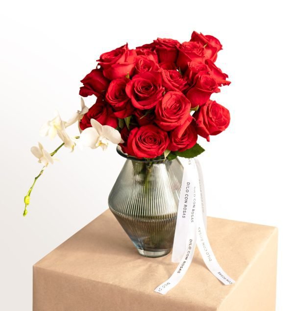 Elegant Roses in Vase - Rosesland USA